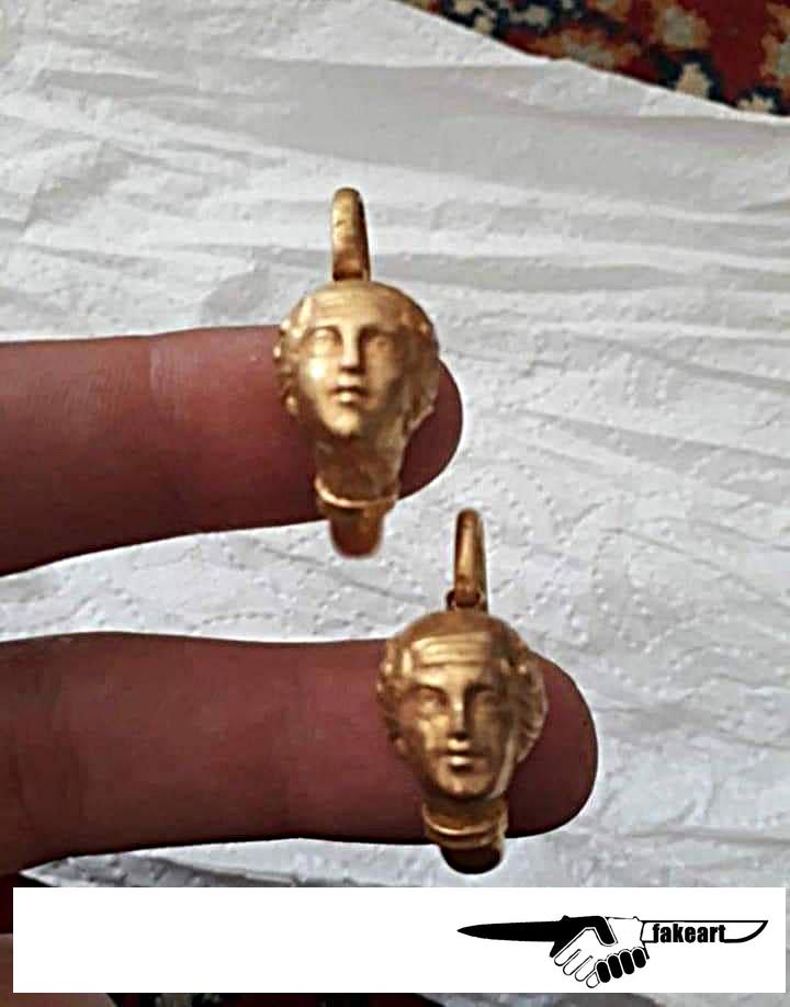 Fake gold earrings